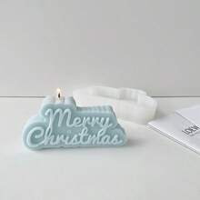1個聖誕快樂蠟燭模具 DIY 手作肥皂石膏樹脂模具 聖誕派對裝飾創意禮物 - A-白色 - 查看 4
