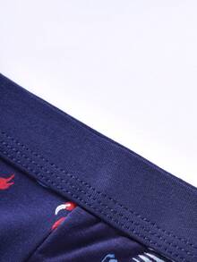 1 Pieza Calzoncillos tipo bóxer para hombre, Calzoncillos para hombre con estampado de flamencos a la moda