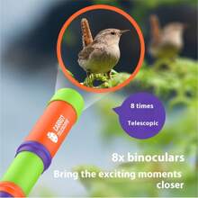 1 件 2025 新款卡通胡萝卜望远镜 8 倍单筒 3 节伸缩变焦，儿童益智玩具，生日/圣诞节/万圣节礼物，完美礼物