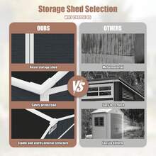 8*7ft Outdoor Storage Shed, Outdoor Resin Shed With Two-Window And Double-Door, Plastic Shed With Floor For Garden, Patio, Yard, Lawn (Dark Gray)