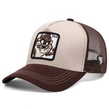 1 件华纳兄弟卡通刺绣棒球帽，户外运动活动网眼棒球帽，街头服饰