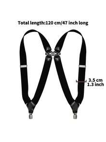 1Pc Elastic Shoulder Strap Clip, Side Clip Design, Crossover Adult Men's And Women's Suspender Strap Autumn-Winter Accessories Halloween Costume,Suitable For Teens, Youth,Men,Casual, Outdoor, Athletic, Vacation, Graduation Gifts, Birthday, Daily Wear - Multicolor - View 2