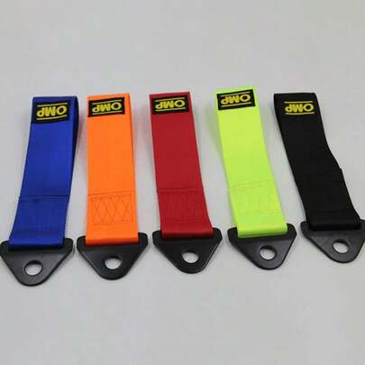 OMP Fully Nano Nylon Towing Strap, Compatible With The Front Bumper, Adjustable Towing Rope With Screw Holes, Sturdy For Vehicle Exterior Accessories, Used For Towing And Recovery