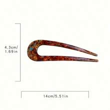 3-Piece Set Of Elegant Vintage U-Shaped Hair Clips - Made Of Acetate, Colorful Patterns, Lightweight And Comfortable, Perfect For Valentine's Day And Special Occasions, Suitable For Ages 14 And Up, Cute Hair Clips - 3Pcs Random - 查看 4