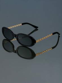 Kính mát thời trang gọng nhỏ hình bầu dục phong cách Punk hiện đại, đơn giản, phù hợp với mọi phong cách, dành cho nam và nữ, tiệc tùng, đi chơi, đi dạo, cao cấp, kính mát thời trang cá nhân hóa - Nhiều màu - Xem 6