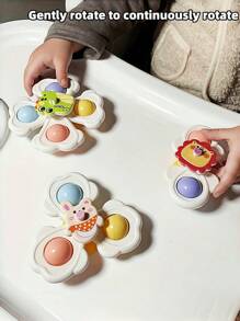3 pezzi Giocattoli a ventosa rotanti, giocattoli per bambini, articoli essenziali per bambini, giocattoli rotanti per bambini da 1 a 3 anni, giocattoli per bambini, giocattoli sensoriali per il bagno, giocattoli per l'educazione precoce, giocattoli per seggioloni, regali di compleanno per bambini e bambine, adatti all'uso quotidiano dei bambini