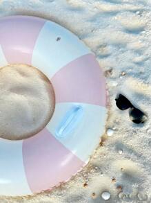 1 件装充气条纹蓝粉色男女通用游泳圈，加厚 PVC 泳池浮圈，小孩和成人腋下浮圈，夏季乐趣 - 彩色 - 查看 9