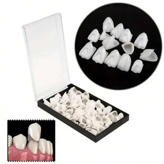 50 piezas Kit de reemplazo temporal de dientes, carillas de blanqueamiento dental, simple y conveniente, adecuado para todas las formas de dientes, aumenta la confianza y el atractivo de la sonrisa