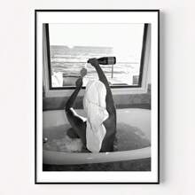 Set Of 1/3 Pcs Vintage Wall Arts Posters, Black And White Posters Vintage Fashion Posters, Modern Wall Decor, Office, Bathroom, Living Room, Bedroom, Home Decoration Unframed-Style