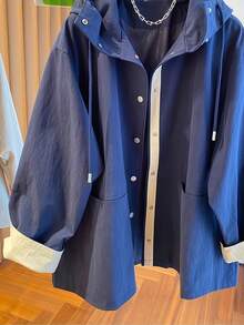 2025新款女士连帽风衣宽松百搭优质中长款春秋外套