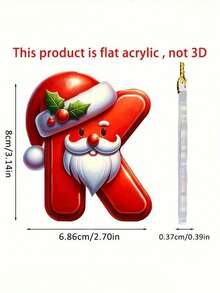 1pc Christmas 26 Alphabet Hanging Decorations - 2D Acrylic Alphabet Tree Hanging Christmas Decorations For Home & Office,Perfect For Holiday Parties & Gifts,Christmas Decrations(Please Remove The Film And Use It,Rope Color Random.)