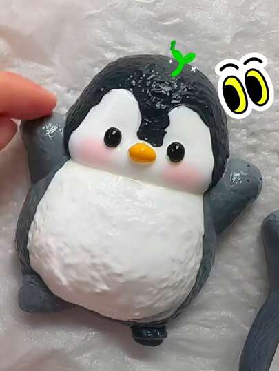 1/2/4个闪亮水晶捏捏企鹅玩具，柔软易捏的减压玩具，适合儿童和成人，抗压手部玩具，可爱小玩意，趣味十足的礼物，生日礼物，便携旅行减压玩具