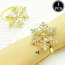 1 قطعة/6 قطع/12 قطعة من حلقات المناديل ذات العناصر الكريسماسية، حلقات معدنية ذهبية دائرية، حاملات مناديل بلون واحد صلب، حلقات معدنية مصقولة من السبائك، بتصميم منقوش مجوف، ديكور عيد الميلاد، ديكور طاولة الطعام، حفلات الزفاف والأعياد والولائم - متعدد الألوان 1 - مشاهدة 12