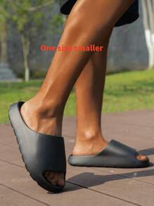 Bebealy Unisex Slippers Slides And Men Eva Comfort Super Soft Quick Shower Cloud Slides Summer Sandals For Adult Couple One Size Smaller, Shower Shoes - Black - View 17