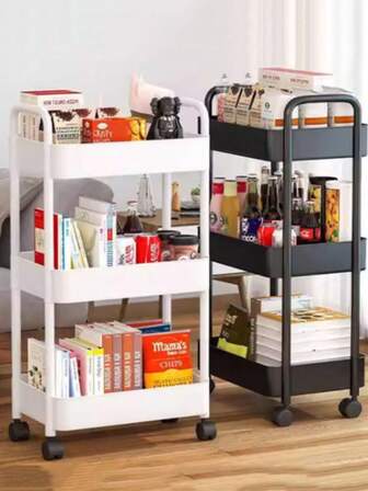 1pc 2/3/4-Storey Multi-Purpose Vehicle, Made Of Multi-Functional Storage And Sorting Tools, Is Suitable For Kitchen, Bathroom, Living Room, Office, Kitchen, Living Room, Bedroom, Multi-Layer Cart Storage Rack, Mobile Storage Rack, Trolley, Cosmetics, Bedroom Bookshelf, Living Room Snacks And Multi-Layer Storage Rack, And Is Suitable For Home Storage And Outdoor Camping Storage All Year Round.