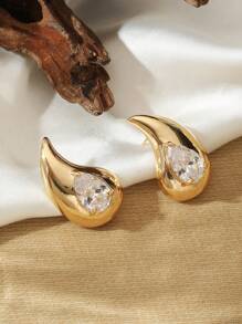 1對歐美風格幾何水滴拼色耳釘 - 撞色耳釘 - 查看 9