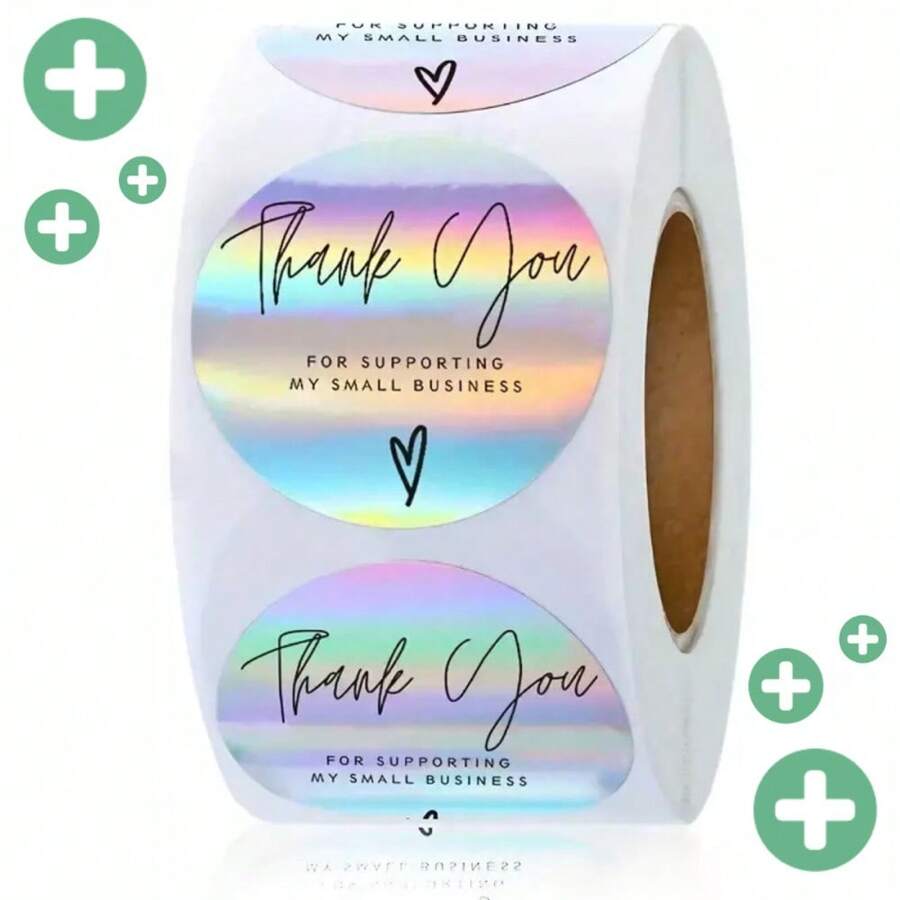 1 Roll 500PCS Thank You Stickers For Business Support DIY Decorative Sealing Labels Craft Stickers Non Transport Sensitive Items Bulk Pack For Arts Projects Gifts Packaging And More Creative Uses