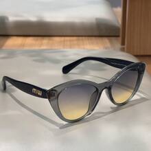 1 pieza de nuevo marco de gafas de material de policarbonato con diseño de ojo de gato, lentes degradados, montura pequeña, de estilo retro para mujer para uso al aire libre