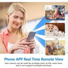 迷你WiFi隐藏式间谍安全摄像头，智能家居保姆摄像头，宠物狗宝宝摄像头，1080P远程便携式室内/室外摄像头，手机APP房间摄像头 - 彩色 - 查看 5