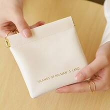 FOREMS Automatic Closure Makeup Bag For Women - Travel Portable Lipstick Storage Bag, Gold Snap Design, Compact And Durable Daily Makeup Bag, Simple Fashion Style (White/Pink/Black), Light Luxury Texture, Mini Cosmetic Organizer Bag - 棕色 - 查看 11