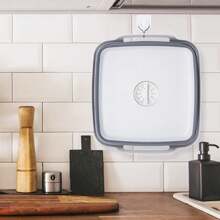 Collapsible Dish Basin With Drain Plug, Space Saving Outdoor Multiuse Foldable Sink Tub, Dishpan, Kitchen Storage Tray For Camping, Vegetable Washing, RV (Gray) - 灰色 - 查看 3