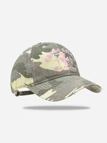 1 pieza Gorra de béisbol ajustable con decoración de cruz de camuflaje, versátil