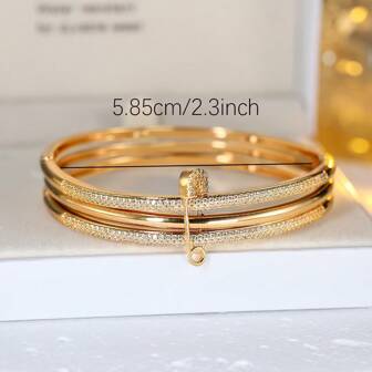 3pcs Vintage Luxury Brooch Design Cubic Zirconia Earrings, Necklace, Bracelet Jewelry Set For Women