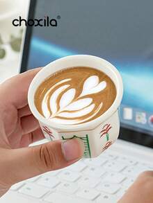 choxila 1pc Coconut Tree Pattern Ceramic Coffee Cup, Espresso Mug, Middle Eastern Arabic Cup, Tea Drinking Cup, Master's Cup, Saudi National Day Gift, Saudi Coffee Cup, 100ml – Perfect For Family Gatherings, Afternoon Tea, Camping, Bedroom, And Office Use