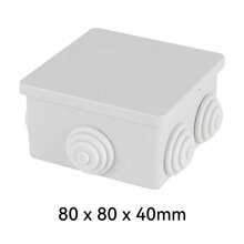 CILIA IP44防水快速安装方形接线盒80x80x40mm，专为户外电气作业设计，防丢失盖设计，无需切割电缆入口，灰色 - 灰色 - 查看 9