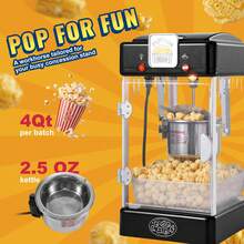 Tabletop Popcorn Maker, 300W, 75g, Black - View 1
