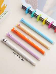 1/10 pezzi di penne cancellabili con motivi animali carini, di dimensioni medie, ricaricabili, lavabili, inchiostro blu/nero 0,5 mm, in plastica, per forniture per ufficio e scuola, regali per insegnanti, stile casual