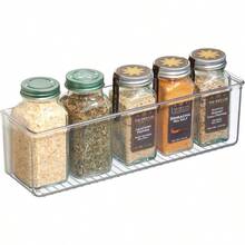 InterDesign AFFIXX Peel And Stick Strong SelfAdhesive Organizer For Kitchen Pantry Cabinets Laundry Room Bath Office Long Clear