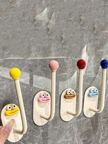 多巴胺挂钩发圈收纳架浴室发饰发夹皮筋头箍钩发绳饰品粘钩 - 彩色 - 查看 14