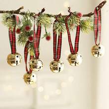 6-teiliges Glockenset - mit Seilen ausgestattet, geeignet zum Dekorieren von Weihnachtsbäumen, Kränzen, Ranken, Heimdekoration, ideal zum Dekorieren von Treppen und Balkonen, an Türen, kann als Haustierzubehör verwendet werden, Glockendekoration, geeignet für Weihnachten, Ostern, Thanksgiving und andere Dekorationen, um eine fröhliche Atmosphäre zu schaffen, ein perfektes Geschenk für Verwandte und Freunde Weihnachtsdekoration Raumdekoration