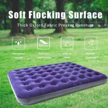 1张191*137*22cm床垫 双面毛绒加厚充气床垫 简易可折叠床垫 适用于室内家具、户外露营、沙滩（不含气泵）