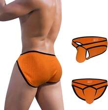 Meshal MEN'S Cotton Low Rise Briefs Soft Breathable Bulge Pouch Underwear - 紅色 - 查看 10