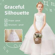 2026 Petticoat Underskirt With 3 Hoops Full Slip Crinoline Skirt - 8-9歲 - 查看 5