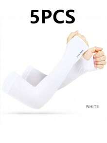 1/5/7pcs Unisex UV Protection Arm Sleeves, Cooling, Thumb Hole Design, Suitable For Various Occasions (7pcs Set Color Random) - Multicolor - View 19