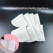 4 Pairs White Thick Invisible Shoulder Pads With Hook And Loop, 4 Sizes Available To Fit Most Clothes, Breathable, No Sewing Required, Need To Be Used With Bra Straps, Suitable For T-Shirts, Sweaters, Blouses, Dresses And More, Very Practical And Convenient Clothing Accessory