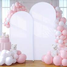 2 pezzi/Set Sfondo in tessuto elasticizzato a forma di arco, adatto per decorazioni per compleanni, archi per matrimoni, decorazioni per feste, decorazioni per cornici ad arco (solo sfondo in tessuto, senza cornice ad arco), sfondo ad arco perfetto per cerimonie di matrimonio in giardino e all'aperto, decorazioni per feste di compleanno (2m+2.2m/1.8m+2.2m)