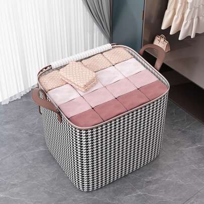 1pc High-Quality Household Clothing Storage Bag, Large Capacity Foldable Wardrobe Storage Box, Multifunctional Portable Organizer Box, Space Saving, Large Capacity, Storage Box, Suitable For Storing Clothes, Blankets, Pants, And Miscellaneous Items