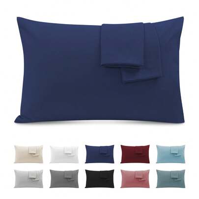 SERAPHINEX Funda De Almohada De Microfibra Lisa En Paquete De 2, Suave Y Confortable, Transpirable Y Cómoda, Resistente A Las Arrugas Y Al Desgaste, Diseño Con Cremallera, Fácil De Quitar, Mejora La Calidad Del Sueño, Imprescindible Para El Hogar Y El Dormitorio.