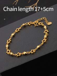 1 pieza Pulsera de cadena retorcida de 24K oro, pulsera apilable ajustable hipoalergénica de acero de titanio, regalo de cumpleaños para amigos y parejas, primavera/verano 2025
