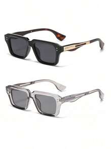 SeeBand Gafas de moda con montura cuadrada rectangular para hombres y mujeres, gafas de diseñador con estilo retro de los 90