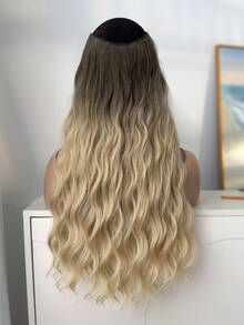 Peluca sintética de 24 pulgadas con ondas naturales en degradado en forma de V, de material resistente al calor, adecuada para mujeres, niñas, fiestas y uso diario - Multicolor - Ver 4