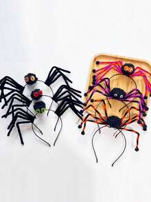 1pc Green Big Eye Spider Headband, Funny Plush Hairband For Girls, Cosplay Accessory Suitable For Halloween Party, Headpiece, Hair Band, Makeup, Hair Hoop, Hair Accessories, Winter Fall Autumn Accessories, Home Beauty Women Accessory Gifts ,Halloween Costumes Holiday Essential