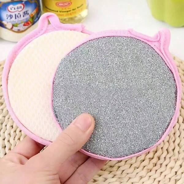 5 Pcs Kitchen With Round Non-Stick Cleaning Block, Durable And E****Mical