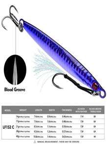 TACKLEPIONEER 1个重型海水钓鱼路亚 - 带三叉钩，适用于快/慢速铁板钓、垂直铁板钓、抛投 - 非常适合钓金枪鱼、鲭鱼、鲣鱼 - 蓝色反光路亚，亮面涂层，父亲节、圣诞节钓鱼礼物的理想之选 - 彩色 - 查看 31