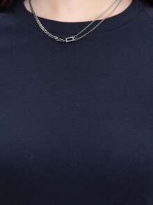 优雅修身迷你紧身连衣裙，百搭时尚，适合春秋季节 - 043寶藍色 - 查看 7