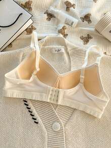 2pcs/Set Girls Wireless Bras, Seamless Thin Padded Bras For Students, Comfortable & Breathable Sports Bras